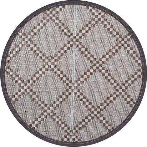 Tapis d'extérieur marron ARAKIL, 120 cm de diamètre, en polypropylène (PP). (1/5)