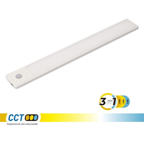 Regleta led regulable y recargable con sensor, magnética, 2,5 w, 3cct, 2200 mah, 14 x 40 x 606 mm