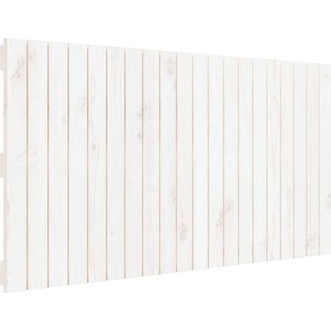 Cabecero accesorio para dormir mueble de pared para dormitorio estilo palet 127,5 x 3 x 60 cm madera maciza blanco TDL0202730