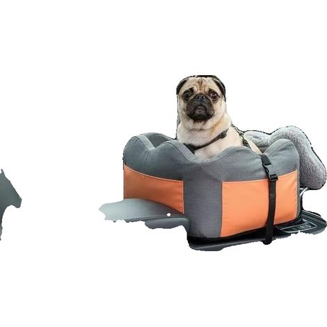 Asiento elevador para mascotas, de algodón cómodo, con correas ajustables, color gris oscuro. (1/2)
