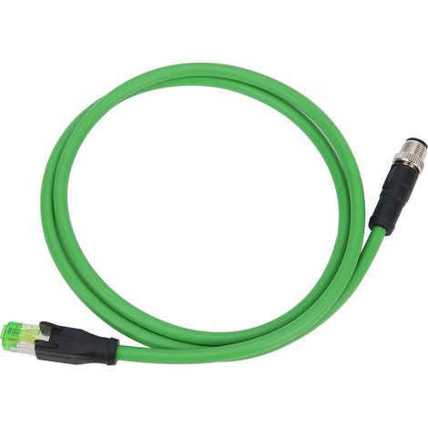 Câble réseau M12 vers RJ45 à 4 broches pour applications Ethernet industrielles, étanche IP67 (1/5)