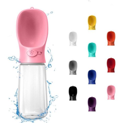 Bouteille d'eau Portable pour Chien 550ml - Distributeur Anti-Fuites avec Abreuvoir Intégré - pour Randonnée, Voyage et Promenade - Plastique Alimentaire sans BPA (1/5)