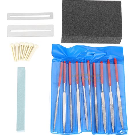 Kit d'outils de polissage de musique à faire soi-même,lime d'affûtage,pierre à poncer, un tampon abrasif,bloc de ponçage cheville de cordes (1/5)