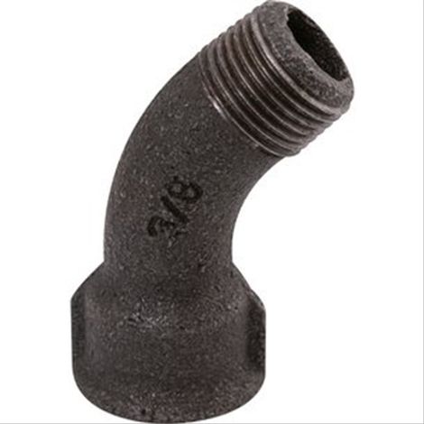 Lot de 10 coudes 45° grand rayon fonte noire à visser - mâle femelle 3/8'' (12/17)