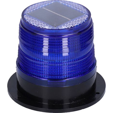 Feu de signalisation solaire pour voiture, lampe LED clignotante à lentille bleue, aimantée, nocturne, pour immeuble de bureaux et école (1/5)