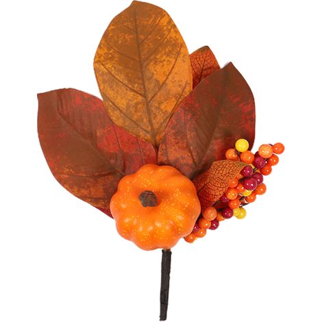(1 Stück) Große ovale Kürbisblatt-Stecklinge, 23 cm lang, aus Schaumstoff + Stoff + Kunststoff. (1/2)