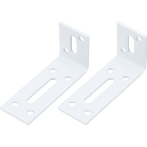 Support d'Étagère Flottante en L Réglable 3 3/20" avec Fente, 2 Pièces Équerre d'Angle Droit en Forme de L pour Étagère en Bois, Meuble, Étagère, Blanc (1/5)