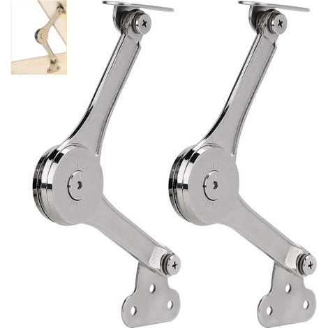 Heavy Duty charnière de support de couvercle avec fermeture en douceur couvercle pliant haubans charnières pour armoire salle de jouets 2 PCS (1/5)
