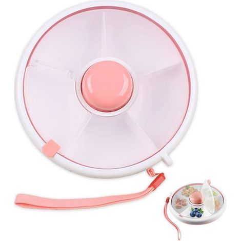 Snack Box 5 Compartiments - Rotative - Enfant - Rose QIEDOVIEY (1/4)