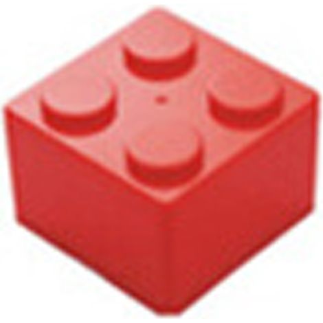 Boîte de rangement blocs de construction ABS rouge carrée superposable pratique à ouverture facile avec bord arrondi et sans bavures pour enfants