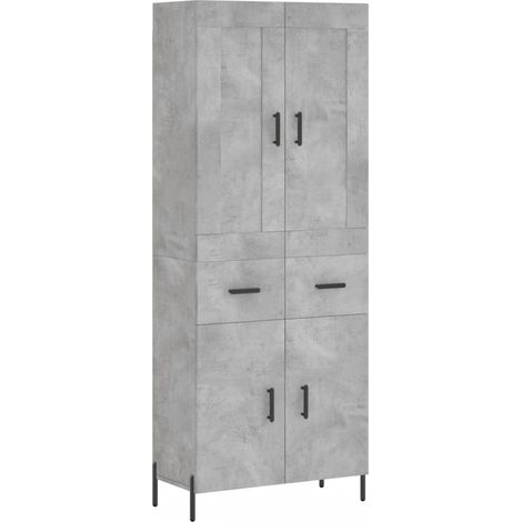 Credenza cassettiera mobile contenitore organizer cucina soggiorno salotto alto 695 x 34 x 180 cm legno ingegnerizzato grigio 020034484