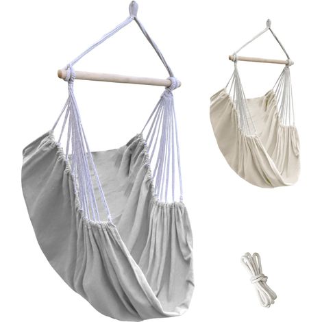 Linxor – Hamac suspendu en coton et polyester 300 GSM – Charge jusqu'à 200 kg – Dimensions 120x150 cm – Corde de 300 cm incluse (1/5)