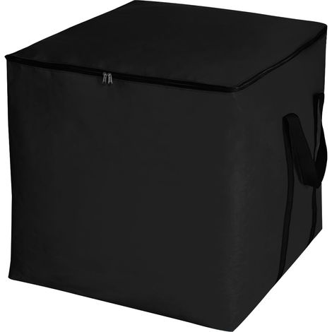 Grand sac de déménagement 125 L noir 50 × 50 × 50 cm Sac de rangement avec couvercle et poignées Boîtes de rangement à fermeture éclair Déménagement (1/5)