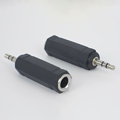 3.5mm male to 6.5mm female adapter for stereo headphones (3.5mm plug to 6.35mm female connector), microphone. (1/5)