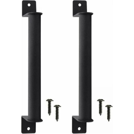 2 Pcs Poignée de Porte de Grange en Acier Carbone Durable Porte Style Grange Rétro Poignée de Porte Coulissante Anti-corrosion avec Vis pour Portes de Grange Coulissantes Placard (1/5)
