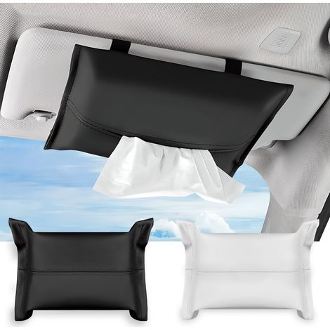 2 pièces Porte Serviettes en Papier de Voiture Soft PU Cuir visière Porte Serviettes de Voiture Porte Serviettes de Voiture (1/5)