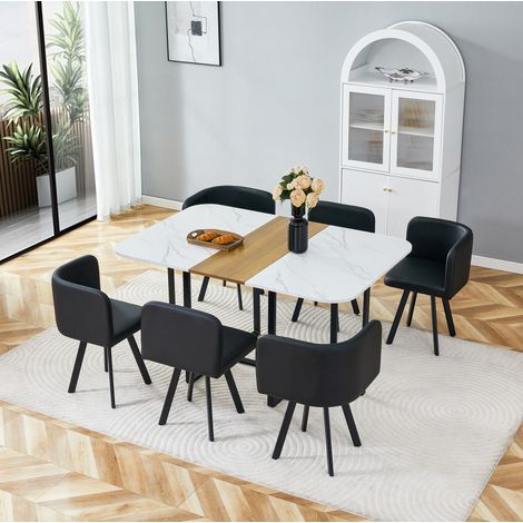 Set tavolo sedie cucina 7 pezzi salvaspazio OKMYHOME (1/5)
