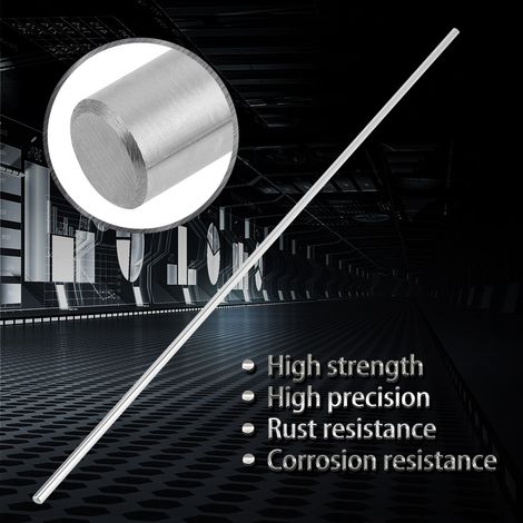 Tige cylindrique rectifiée en acier à roulement pour guidage linéaire, axe rond plein 6 mm de diamètre, longueur 500 mm, 1 pièce (1/5)
