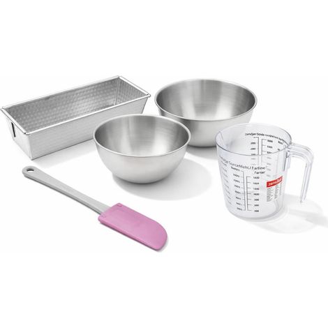 Set de 5 ustensiles de pâtisserie moule à gâteaux bols spatule et verre doseur Zenker Silver (1/5)