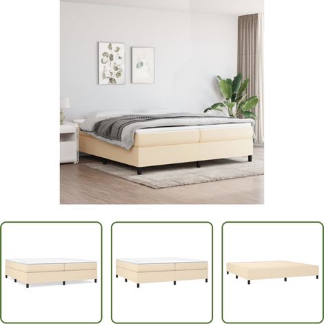 vidaXL Matratze - Boxspringbettgestell Creme 200x200 cm Stoff (1/5)