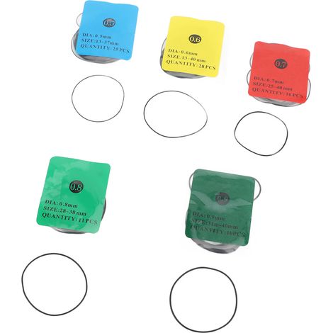 Kit de 90 joints toriques étanches pour fond de montre, joints en caoutchouc de rechange pour horlogers et réparateurs de montres. (1/5)