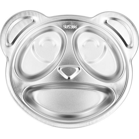 Assiette pour Enfants en Forme de Panda en Acier Inoxydable 304 - Idéale pour Maison, École Maternelle (1/5)