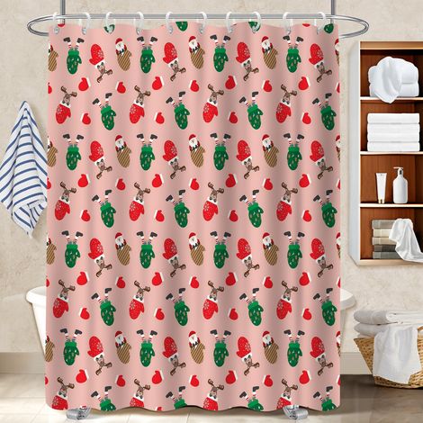 Voile de douche polyester 180x180 lavable rideau imperméable pour un relooking rapide de sa salle de bain (1/5)