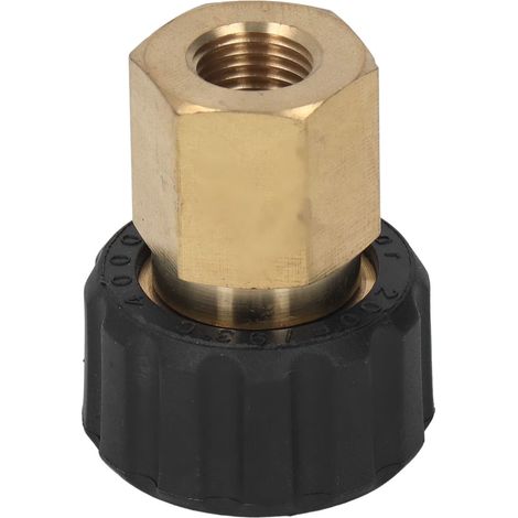 Adaptateur de Nettoyeur Haute Pression en Laiton et Caoutchouc G1/4 Pouces à M22 X 1,5 Mm, Filetage de Tuyau de Nettoyeur Haute Pression pour Remplacement Femelle à Femelle, (1/5)