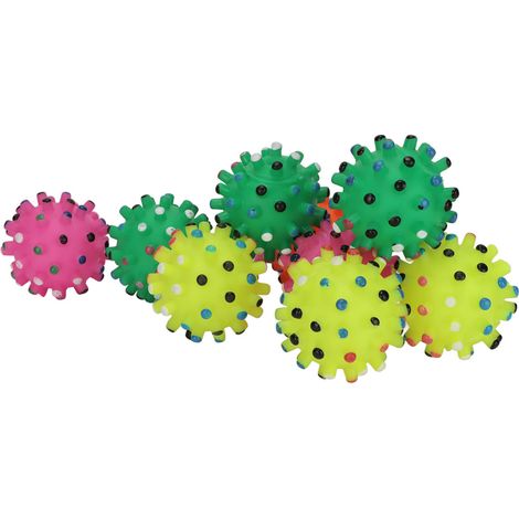 Lot de 10 balles couineuses pour chien, jouet sûr pour nettoyer les dents, balles souples à picoter pour chiens (1/5)