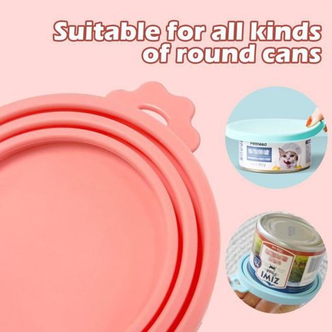 4 Couvercles Silicone Alimentaire Universels, pour Boîte Conserve Nourriture Chat Chien (1/5)