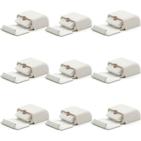 Thickened straight rail clips with cover caps, white, suitable for 17mm rails (20 pieces) (1/5)