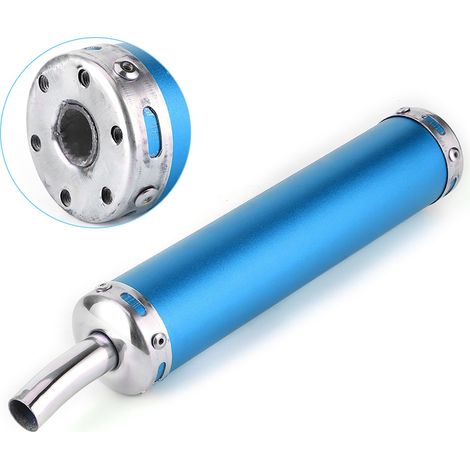 Silencieux en Acier Inoxydable 20mm pour Moto 2 Temps - Pièce Modifiée Bleue (1/5)