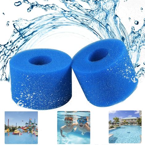 Foam Pool Filter, Cartridge Sponge Filter, Type A Filter Sponge, Spa Filter Washable Reusable Foam Filter Cartridge, for Swimming Pool, Jacuzzi (2 Pieces) (1/5)
