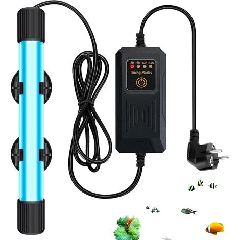 Lampe UV Stérilisateur pour Aquarium, 13W avec Minuterie contre Algues & Bactéries, Étanche, pour Maison & Cuisine (1/5)