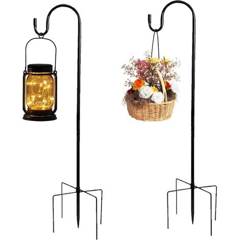 2PCS Shepherd's Hook Outdoor Garden Hooks, 120cm 5 Prongs, Hooks and Hangers for Plants Adjustable Metal Shepherd's Hooks for Hanging Lanterns, Plants (1/5)