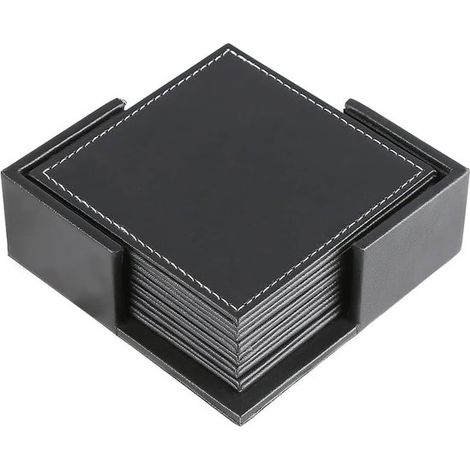 Juego de posavasos de cuero: posavasos bonitos, antideslizantes y resistentes al calor posavasos creativos de PU para tazas de té. (1/4)