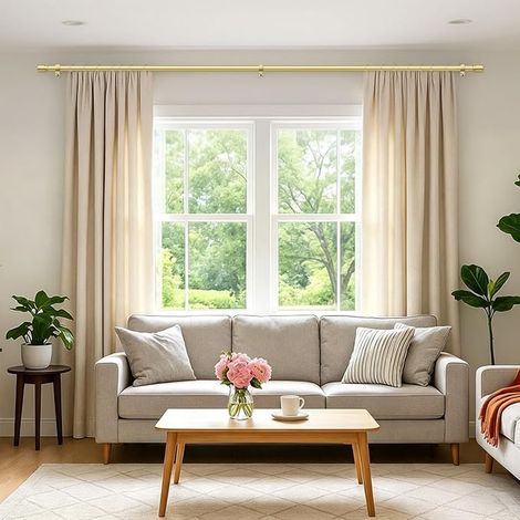 Extendable Curtain Rod 80-148 cm, 25 mm Gold (1/2)