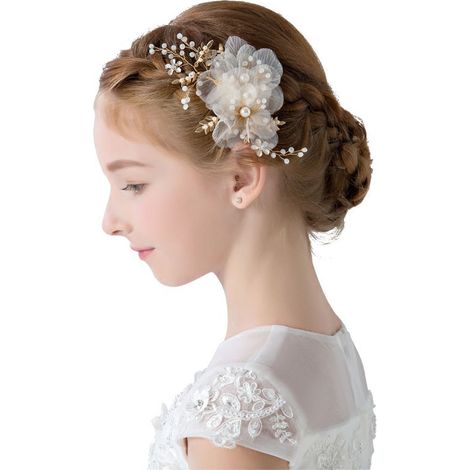 Couronne Nuptiale - Bandeau Cheveux Perles et Cristaux - Accessoire Coiffure Mariée - 1 Pièce (1/5)