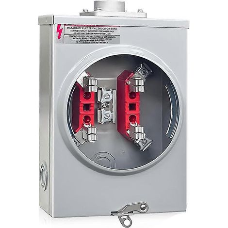 125 Amp Meter Douille 4 Jaw Ringless Meter Base, 600V 1 Phase 3 Fil avec Meter cache Plaque pour Overhead/Underground Feed (1/5)