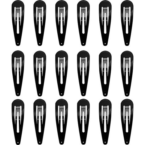 25 - Barrette Cheveux - Pince Cheveux - Accessoire Métal Antidérapant Pour Filles Et Femmes Noir 4,8x1,4cm (1/5)