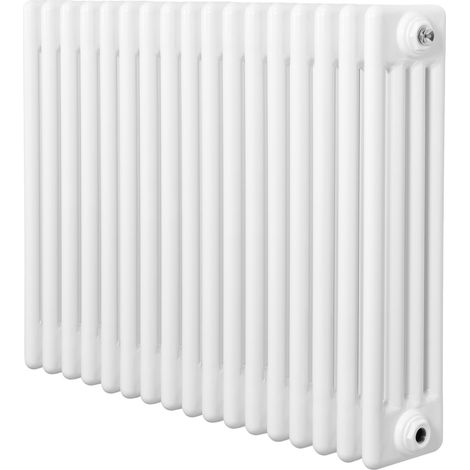 Radiador Tradicional Horizontal 4 Columnas - Blanco  600mm x 785mm  Acero Premium 756 W  Soportes, Kit, Cepillo  Garantía 15 Años  Calefacción Eficiente y Elegante