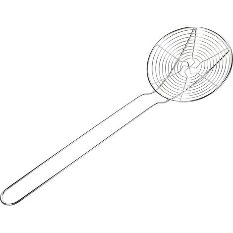 (Silber) Sicheres und praktisches Lebensmittelsieb aus verschleißfestem Edelstahl, Küchenlöffel zum Abtropfen und Mischen (1/5)