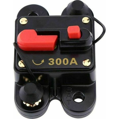 12V circuit breaker with reset function for car, marine, boat and bicycle stereo systems (300A)