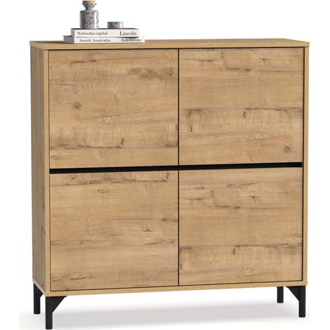 Zapatero 4 puertas Tokio en roble gold. 101cm(ancho) 96.5cm(altura) 33cm(fondo) (1/5)