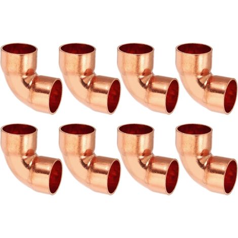 6pcs Raccord Coudé en Cuivre pour Tuyaux Gaz, 12.7mm Tuyau d'Arrosage Durite Essence, Raccords Tuyauterie à Pression HVAC Climatisation Plomberie, Épaisseur 1mm - 3/4" (1/5)