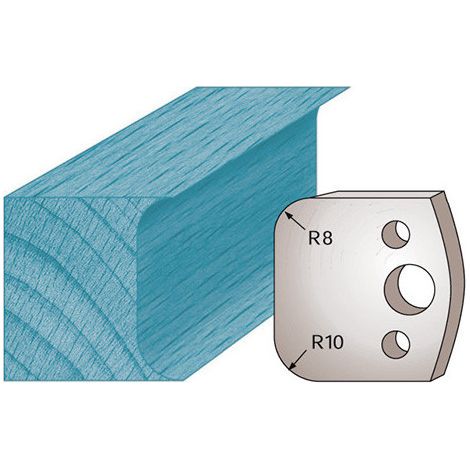 Diamwood Jeu de 2 Fers Profilés Ht. 40 x 4 mm avec double congé M03 - Dimensions : H 40 mm, Épaisseur 4 mm, Congé 8 et 10 mm, Entraxe 24 mm - Compatible avec porte-outils CMT et autres (1/2)