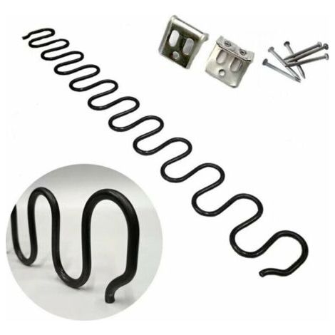 Molle di ricambio per divano, 2 pezzi, 50 cm, in acciaio al carbonio, facili da fissare su struttura in legno, kit completo con clip