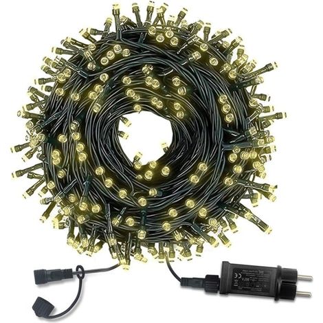 Guirlande Lumineuse, 30M 300LEDs Guirlande Lumineuse Exterieure Étanche, 8 Modes Guirlandes Lumineuses Led d'extérieur et Intérieur (Blanc Chaud)