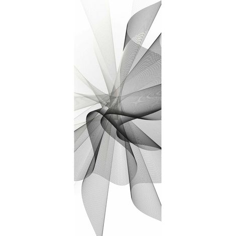 Papier peint panoramique moderne noir & blanc pour bureau | Tapisserie panoramique abstraite couloir | Papier peint panoramique design chambre adulte - 280 x 100 cm (1 pièce) (1/2)