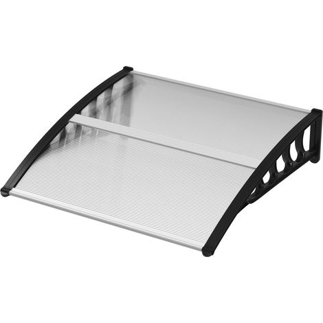 Pultvordach Vordach für Haustür 103 x 96,5 x 27 cm Überdachung mit UV Schutz, Regenschutz Sonnenschutz für draußen Alu Schwarz
